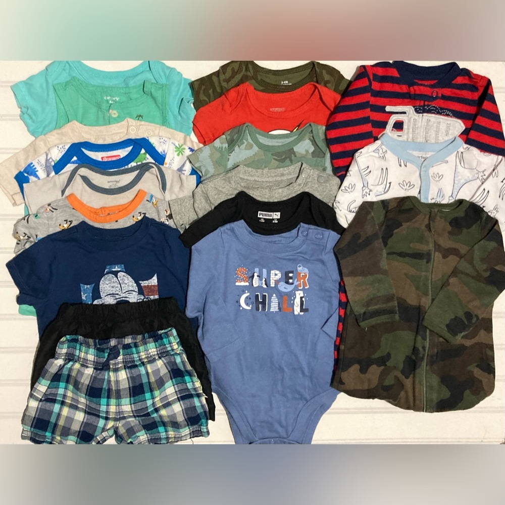Carter's Disney Puma‎ Baby Clothes Bundle Size 3-6 Months Sleepers Shirts Shorts